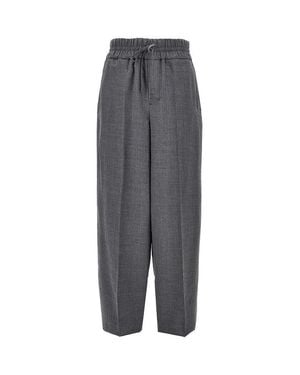 Ami Paris Ami Wool Trousers With Elasticated Waist - Grey