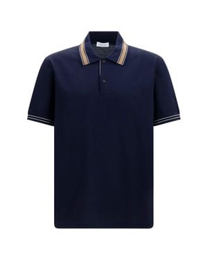 Ferragamo Cotton Piqué Polo Shirt - Blue