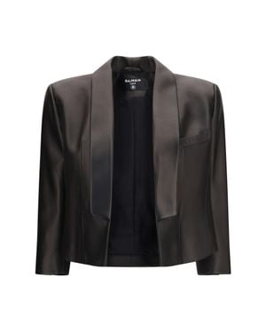 Balmain Spencer Leather Jacket - Black