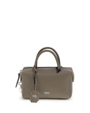 Max Mara Holdalls Leather Handbag - Grey