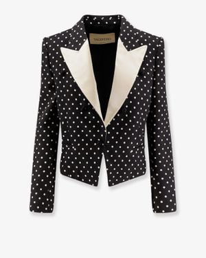 Valentino Polka-Dots Viscose Blazer - Black