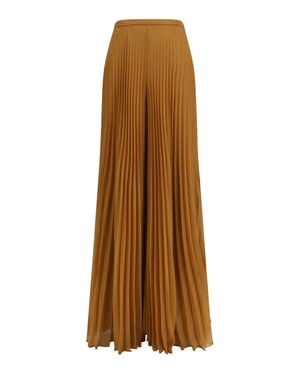 Max Mara Pleated Wide-Leg Trousers Grembo - Brown