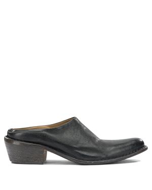 Moma 40Mm Leather Sabot - Grey