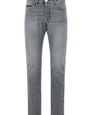 Philipp Plein 'Straight' Cotton Jeans - Grey