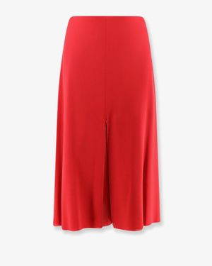 Valentino Midi Silk Skirt - Red