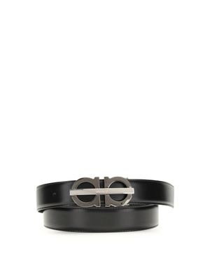 Ferragamo Reversible And Adjustable Gancini Belt - White