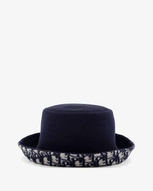 Dior Virgin Wool And Silk Cloche - Blue