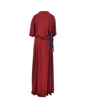 Balenciaga Crepe Jersey T-Shirt Maxi Dress - Red