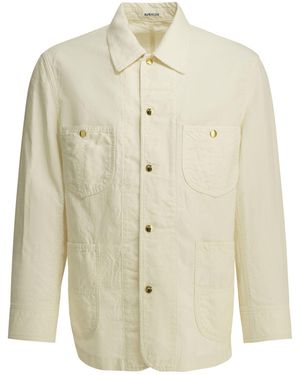 AURALEE Wool And Linen Overshirt Jacket Off - White