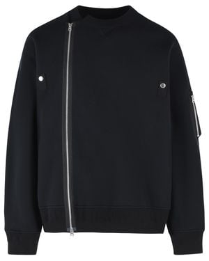 Sacai Minimalist Cotton Blend Sweatshirt - Black