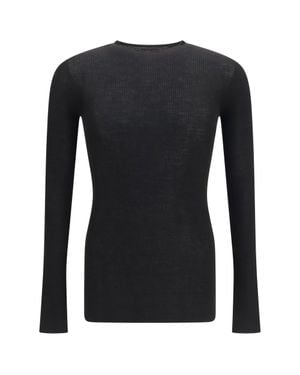 Rick Owens Slim Ribbed Long-Sleeve Jumper - Black