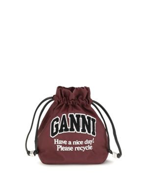 Ganni Nylon Pouch Windsor Wine - Red