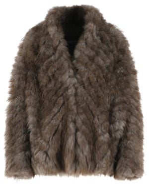 Simonetta Ravizza Falk Mud Cashmere Goat Fur - Brown