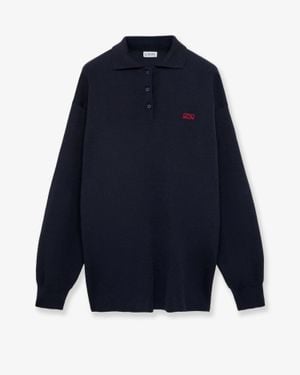 Loewe Cashmere Silk Blend Jumper - Blue