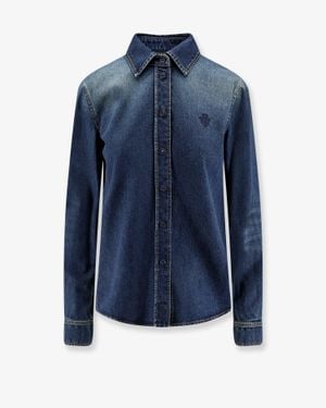 Gucci Denim Shirt With Embroidery - Blue
