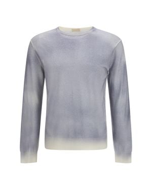 Aragona Cashmere Crewneck Merino Wool Jumper - Blue