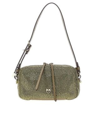 Pinko Full Strass Mini Crossbody Bag - Green