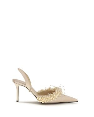 Mach & Mach Slingback Court Shoes - White