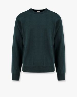 Celine Wool Jumper With Embroidered Logo On The Front - Green