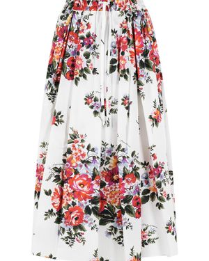 Dolce & Gabbana 'Fiori' Cotton Skirt - White