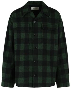 Ami Paris Check Wool Overshirt - Black