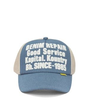 Kapital Denim Repair Service Trucker Hat - Blue