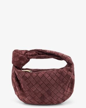 Bottega Veneta Mini Jodie Intrecciato Suede Handbag - Purple