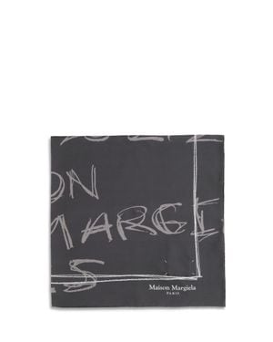 Margiela Numerical Silk Scarf Graphite - Gray