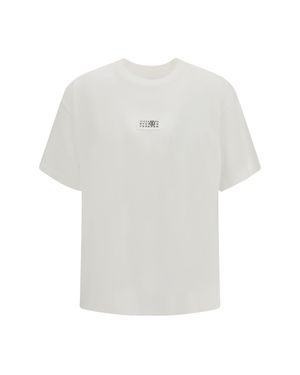 MM6 by Maison Margiela T-Shirt With Front Printed Logo Off - White