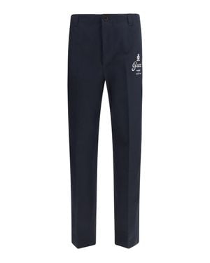 Gucci Compact Cotton Twill Trousers - Blue