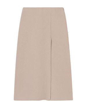 Fedeli "Larimar" Wool And Cashmere Skirt - Natural