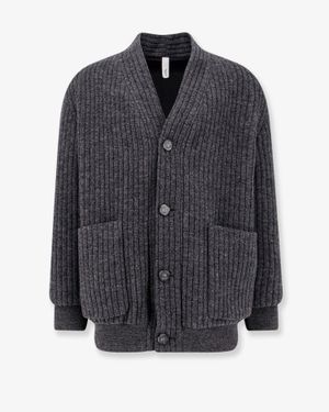 Hevò Cimino Virgin Wool Cardigan - Grey
