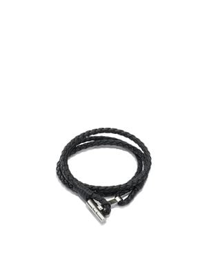 Tom Ford Braided Leather Bracelet - Black