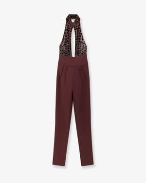 Elisabetta Franchi Satin Dress With Sequins - Purple