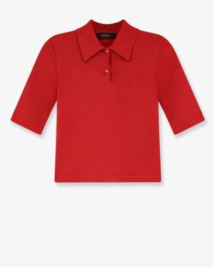 Gucci Fine Stretch Silk Knit Polo Shirt - Red