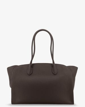 The Row Marlo 14 Hammered Leather Shoulder Bag - Gray