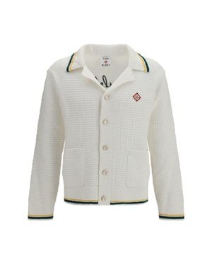 CASABLANCA Embroidered Crochet Shirt Pyramid Of Oranges - White