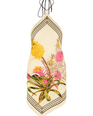 Blumarine Printed Twill Scarf Top - Metallic
