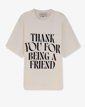 Ami Paris Cotton T-Shirt With Frontal Print - White