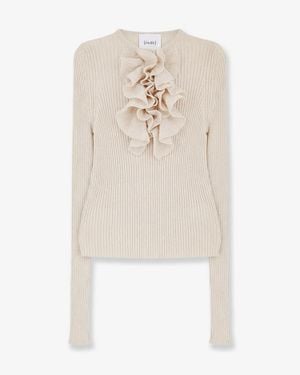 Nude Sweater Ribbed Cotton-Blend - White