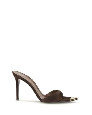 Giuseppe Zanotti Intrigo Jewelry Mules Sandals - Metallic