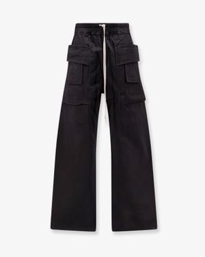 Rick Owens Creatch Wide Cotton Cargo Trousers - Black