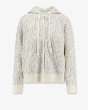 Dior Dior Dior Oblique Virgin Wool Cardigan - White