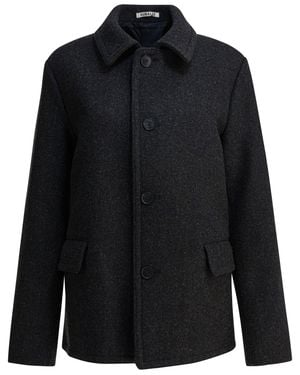 AURALEE Wool Coat Jackets And Coats Grey - Black