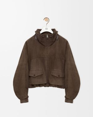 Loewe Suede Leather Jacket Dark - Brown