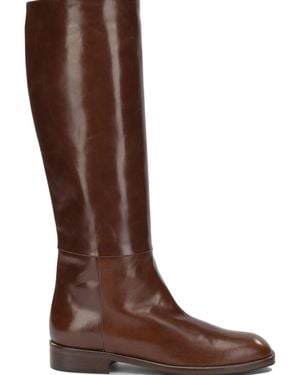 Alluminio Leather Boots - Brown