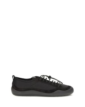 Prada Leather And Fabric Trainers - White