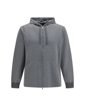 Loro Piana Whitney Hooded Sweatshirt Melange Smoke - Grey
