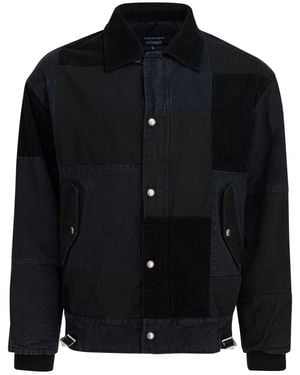 Comme des Garçons Jacket With Tone-on-tone Patchwork - Black