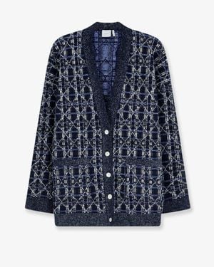 Dior Dior Cannage Oversize Cardigan - Blue